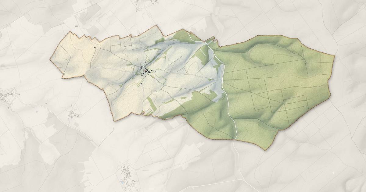 Portrait cartographique de Brechainville : relief, eau, forêts, bâti et voies, calculés à partir des données de l'IGN