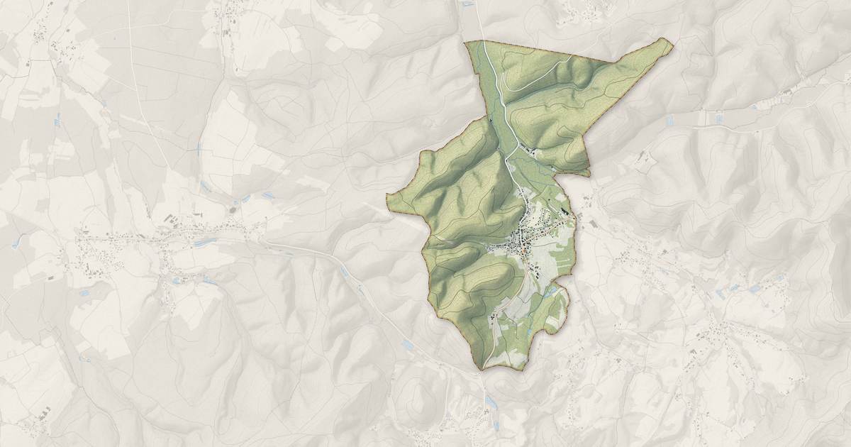 Portrait cartographique de Brouvelieures : relief, eau, forêts, bâti et voies, calculés à partir des données de l'IGN