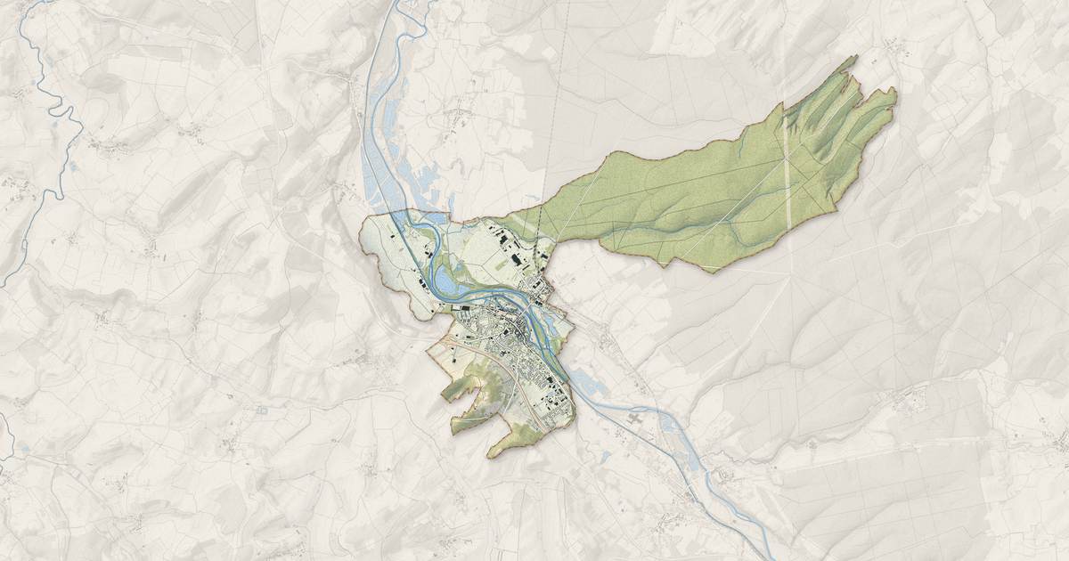 Portrait cartographique de Charmes : relief, eau, forêts, bâti et voies, calculés à partir des données de l'IGN
