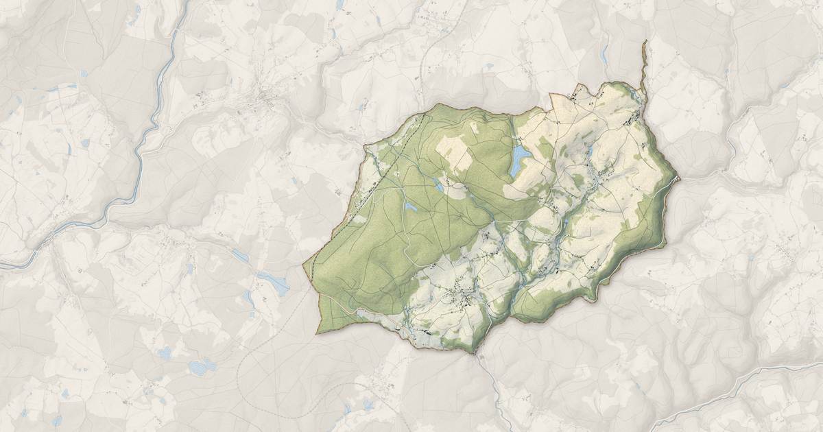 Portrait cartographique de Le Clerjus : relief, eau, forêts, bâti et voies, calculés à partir des données de l'IGN