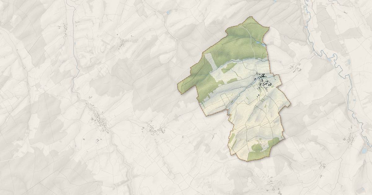 Portrait cartographique de Clézentaine : relief, eau, forêts, bâti et voies, calculés à partir des données de l'IGN