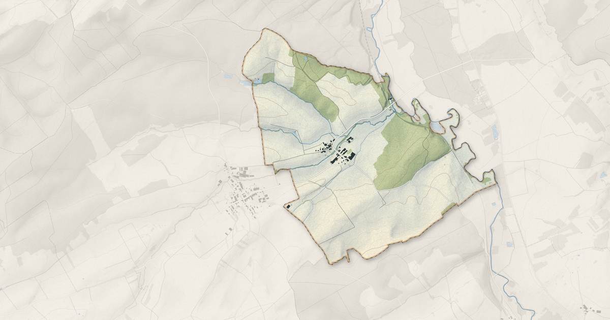 Portrait cartographique de Deinvillers : relief, eau, forêts, bâti et voies, calculés à partir des données de l'IGN