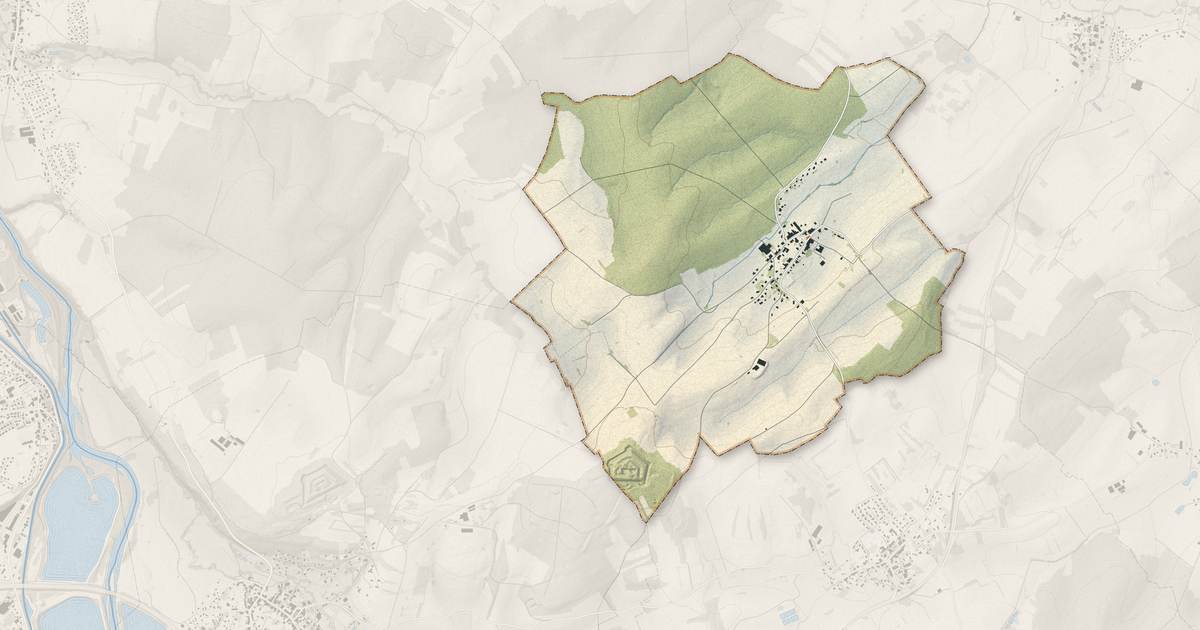 Portrait cartographique de Dignonville : relief, eau, forêts, bâti et voies, calculés à partir des données de l'IGN