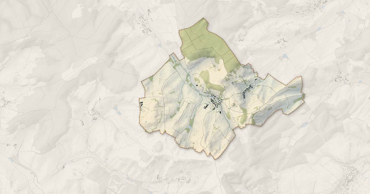 Portrait cartographique de Domjulien : relief, eau, forêts, bâti et voies, calculés à partir des données de l'IGN