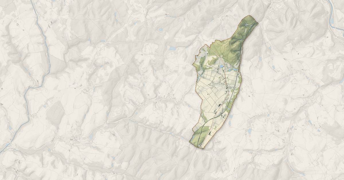 Portrait cartographique de Dounoux : relief, eau, forêts, bâti et voies, calculés à partir des données de l'IGN