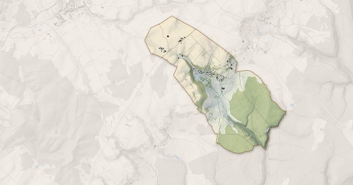 Portrait cartographique de Frain : relief, eau, forêts, bâti et voies, calculés à partir des données de l'IGN
