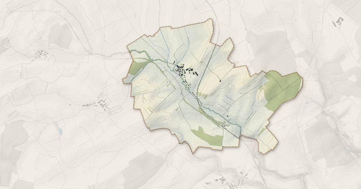 Portrait cartographique de Frenelle-la-Grande : relief, eau, forêts, bâti et voies, calculés à partir des données de l'IGN