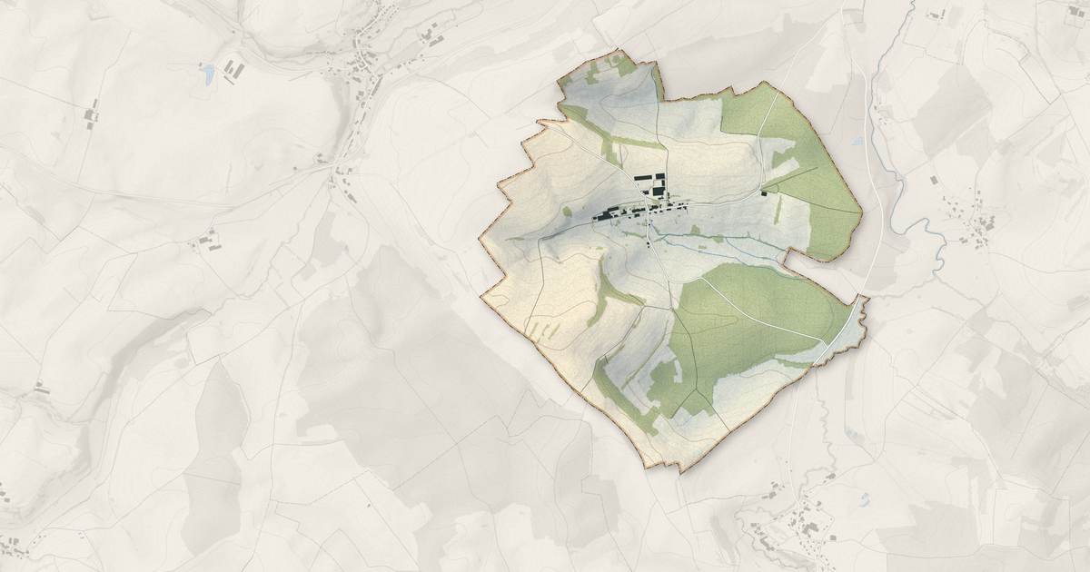 Portrait cartographique de Frénois : relief, eau, forêts, bâti et voies, calculés à partir des données de l'IGN