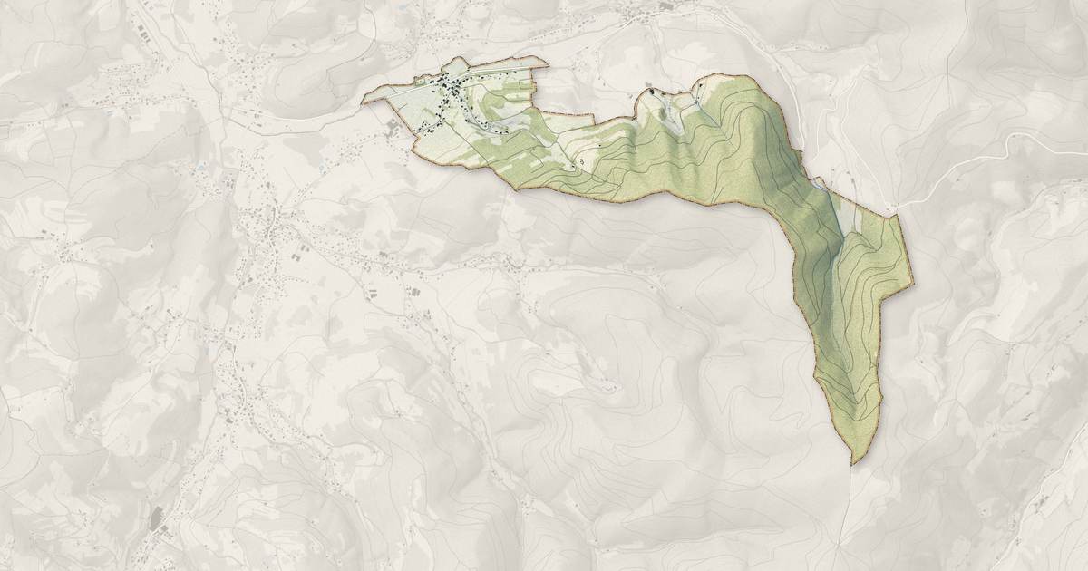 Portrait cartographique de Gemaingoutte : relief, eau, forêts, bâti et voies, calculés à partir des données de l'IGN
