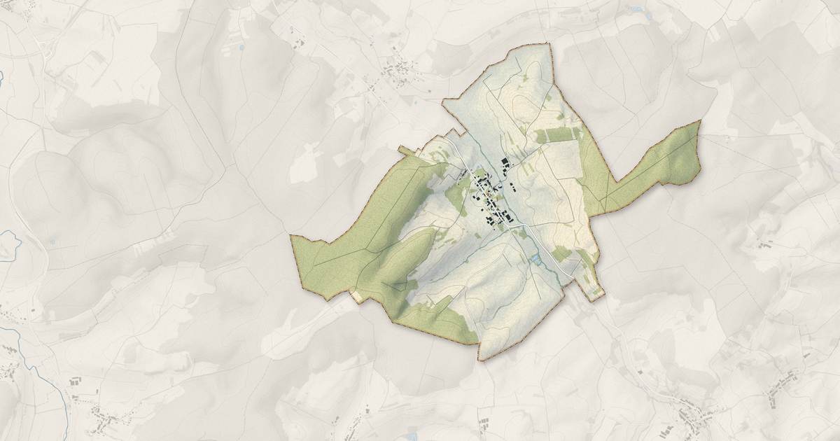 Portrait cartographique de Gemmelaincourt : relief, eau, forêts, bâti et voies, calculés à partir des données de l'IGN