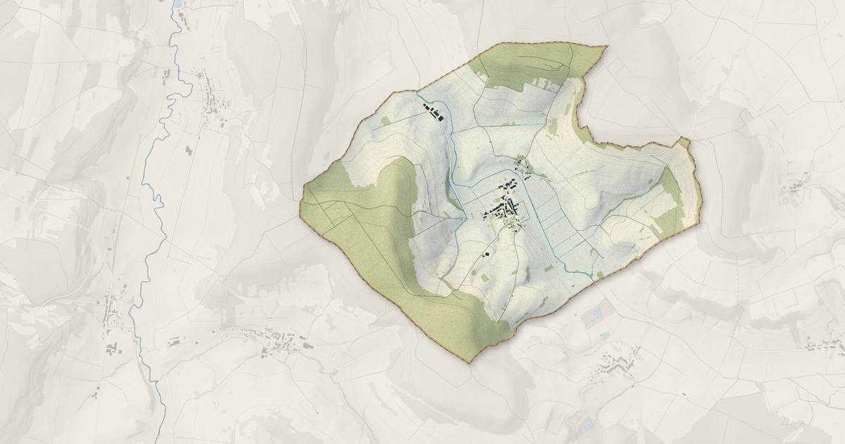 Portrait cartographique de Gendreville : relief, eau, forêts, bâti et voies, calculés à partir des données de l'IGN