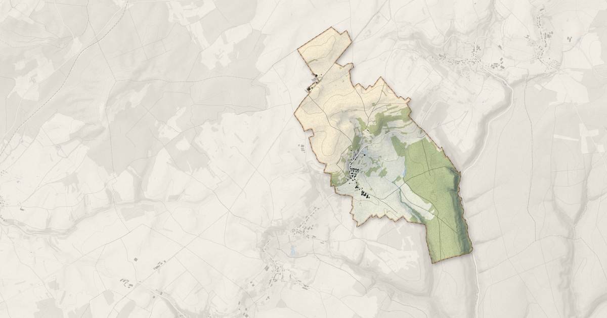 Portrait cartographique de Gignéville : relief, eau, forêts, bâti et voies, calculés à partir des données de l'IGN
