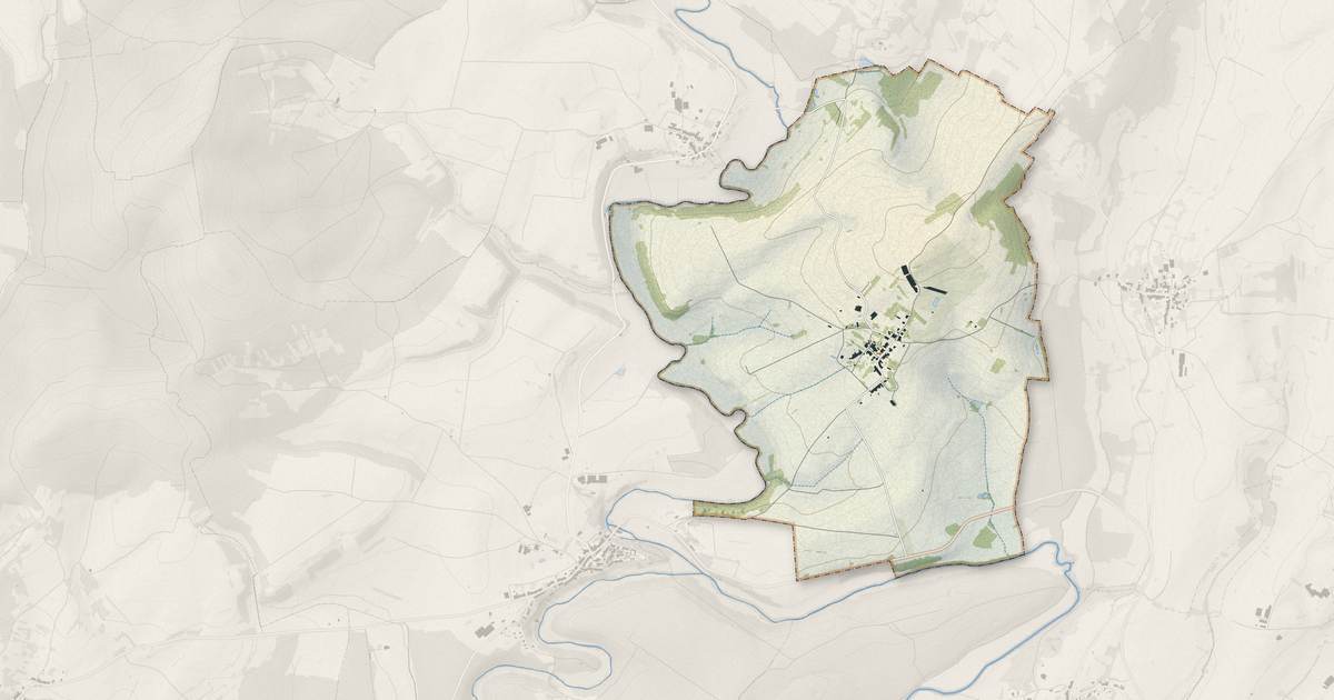 Portrait cartographique de Grignoncourt : relief, eau, forêts, bâti et voies, calculés à partir des données de l'IGN