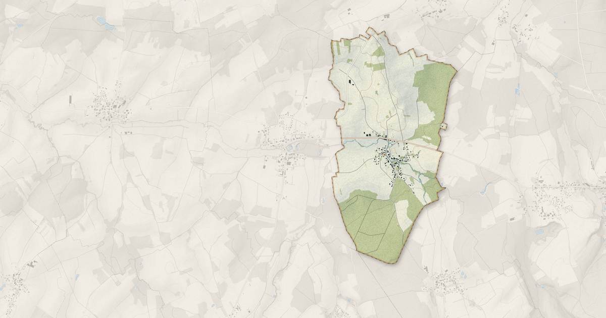 Portrait cartographique de Gugnécourt : relief, eau, forêts, bâti et voies, calculés à partir des données de l'IGN