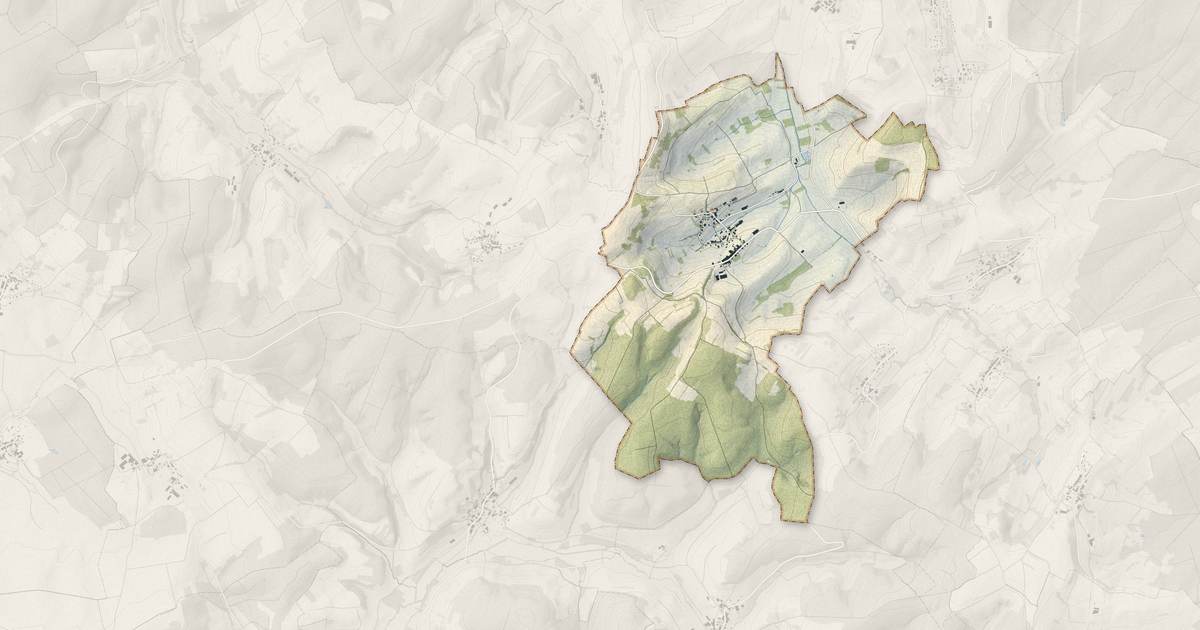 Portrait cartographique de Gugney-aux-Aulx : relief, eau, forêts, bâti et voies, calculés à partir des données de l'IGN