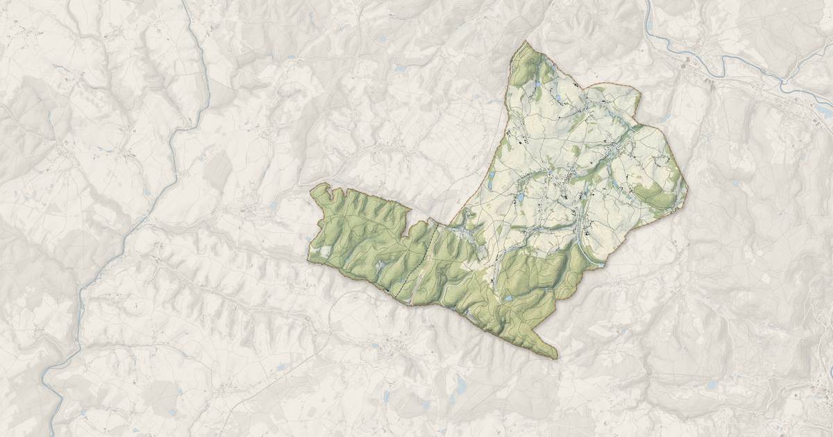 Portrait cartographique de Hadol : relief, eau, forêts, bâti et voies, calculés à partir des données de l'IGN