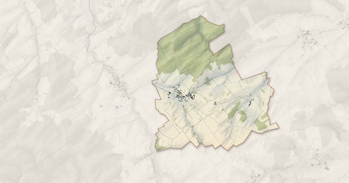 Portrait cartographique de Haillainville : relief, eau, forêts, bâti et voies, calculés à partir des données de l'IGN