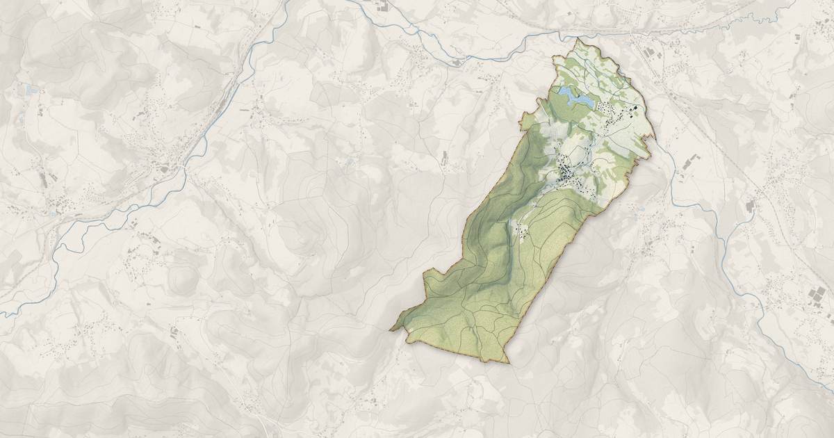 Portrait cartographique de Herpelmont : relief, eau, forêts, bâti et voies, calculés à partir des données de l'IGN