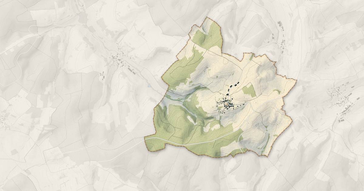 Portrait cartographique de Jorxey : relief, eau, forêts, bâti et voies, calculés à partir des données de l'IGN