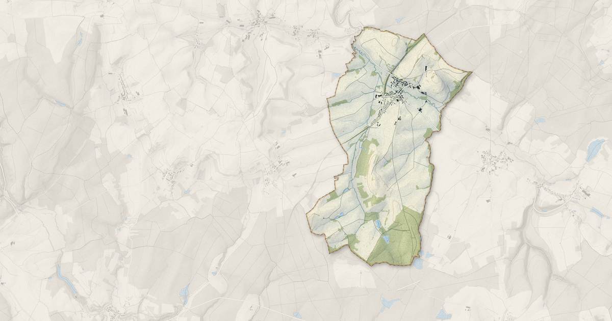 Portrait cartographique de Lerrain : relief, eau, forêts, bâti et voies, calculés à partir des données de l'IGN