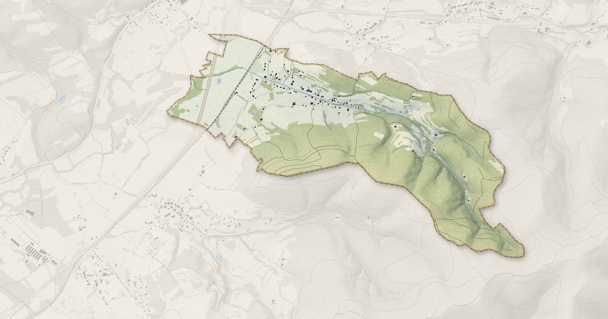 Portrait cartographique de Lesseux : relief, eau, forêts, bâti et voies, calculés à partir des données de l'IGN