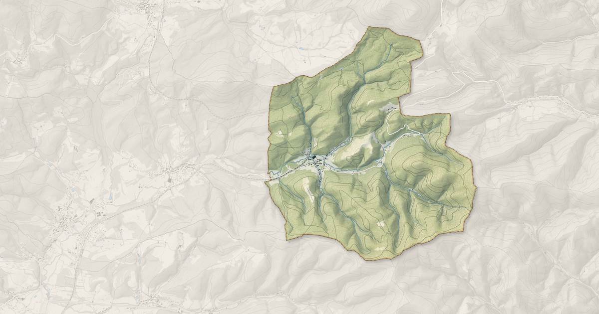 Portrait cartographique de Lubine : relief, eau, forêts, bâti et voies, calculés à partir des données de l'IGN