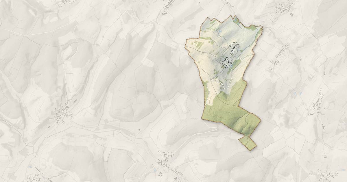 Portrait cartographique de Madegney : relief, eau, forêts, bâti et voies, calculés à partir des données de l'IGN