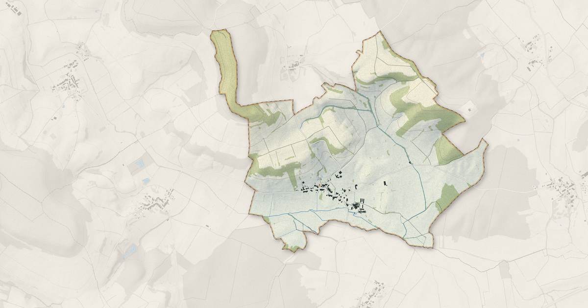 Portrait cartographique de Malaincourt : relief, eau, forêts, bâti et voies, calculés à partir des données de l'IGN