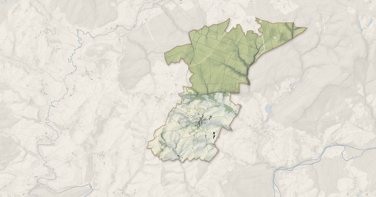 Portrait cartographique de Martinvelle : relief, eau, forêts, bâti et voies, calculés à partir des données de l'IGN