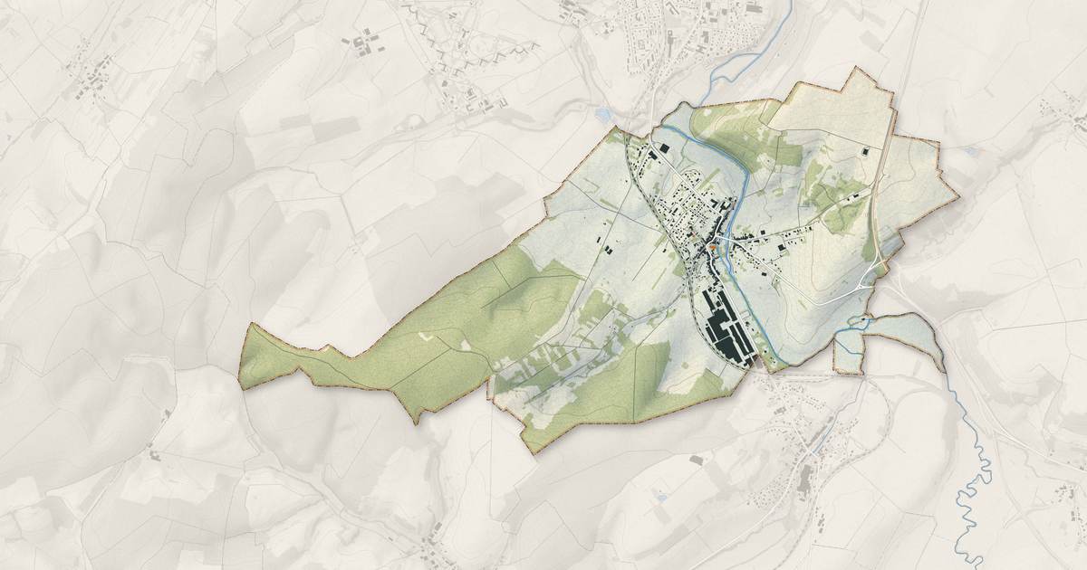 Portrait cartographique de Mattaincourt : relief, eau, forêts, bâti et voies, calculés à partir des données de l'IGN