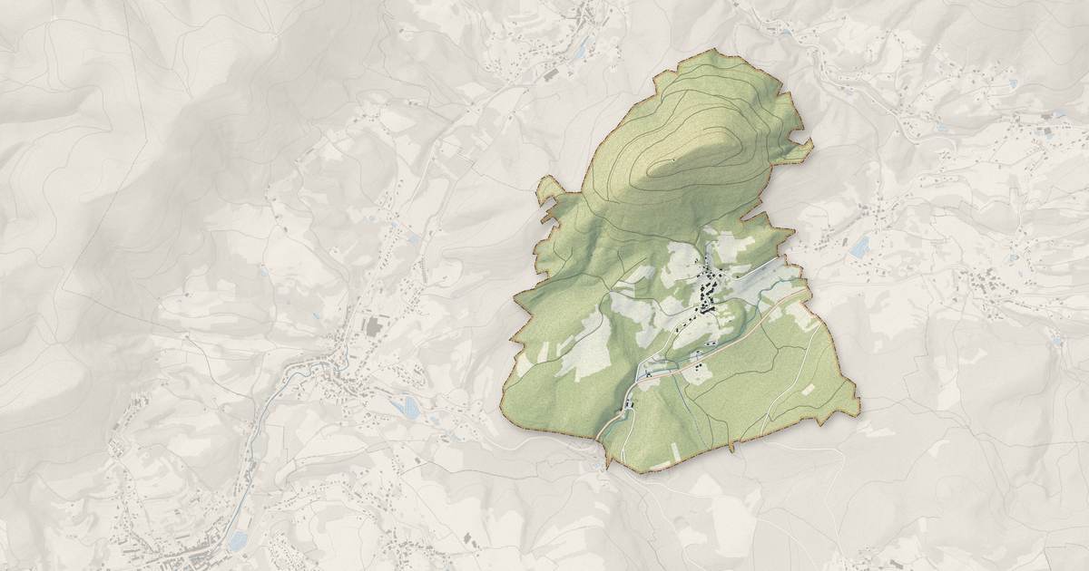 Portrait cartographique de Le Mont : relief, eau, forêts, bâti et voies, calculés à partir des données de l'IGN