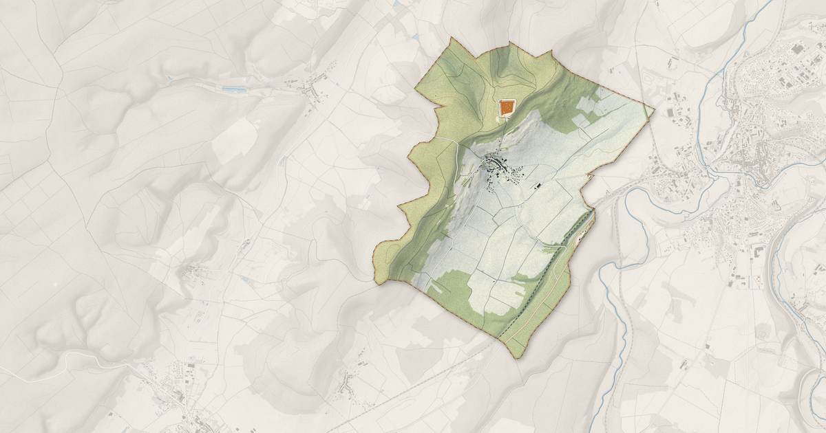Portrait cartographique de Mont-lès-Neufchâteau : relief, eau, forêts, bâti et voies, calculés à partir des données de l'IGN