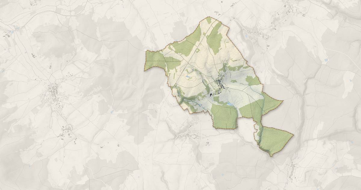 Portrait cartographique de Morizécourt : relief, eau, forêts, bâti et voies, calculés à partir des données de l'IGN