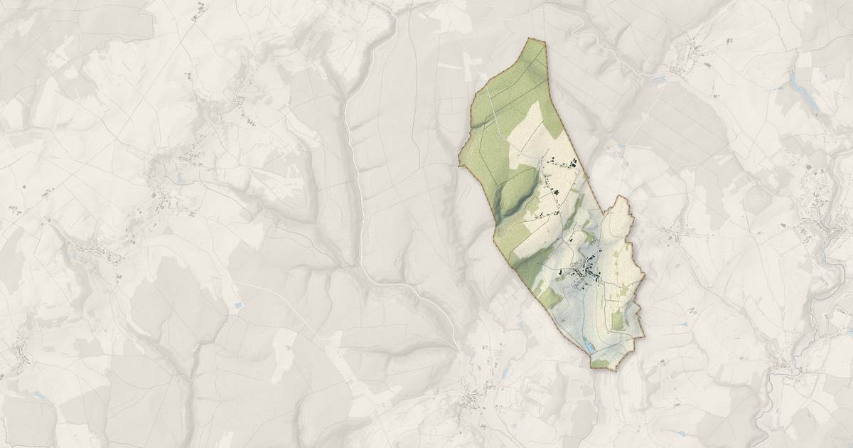 Portrait cartographique de Nonville : relief, eau, forêts, bâti et voies, calculés à partir des données de l'IGN