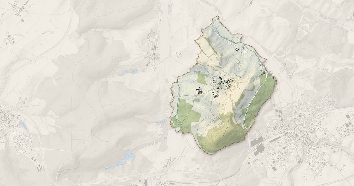 Portrait cartographique de Norroy : relief, eau, forêts, bâti et voies, calculés à partir des données de l'IGN