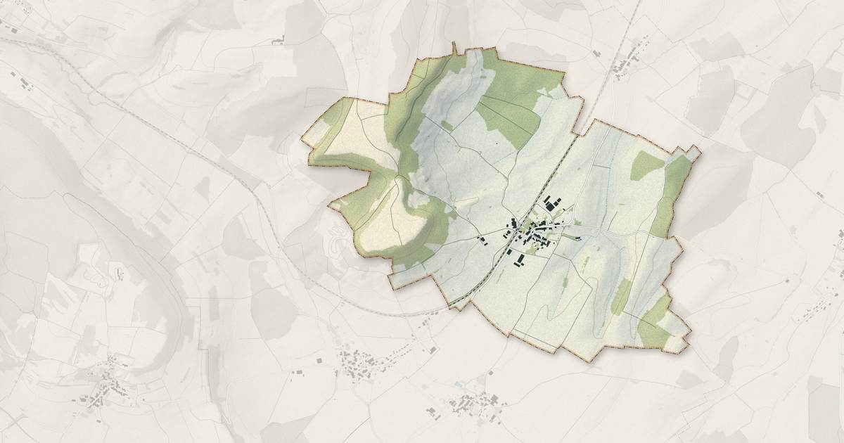 Portrait cartographique de Ollainville : relief, eau, forêts, bâti et voies, calculés à partir des données de l'IGN