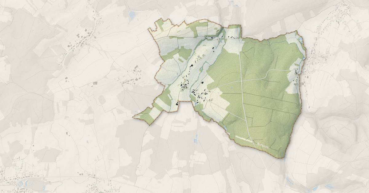 Portrait cartographique de Pierrepont-sur-l'Arentèle : relief, eau, forêts, bâti et voies, calculés à partir des données de l'IGN