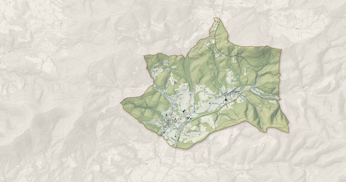 Portrait cartographique de Provenchères-et-Colroy : relief, eau, forêts, bâti et voies, calculés à partir des données de l'IGN