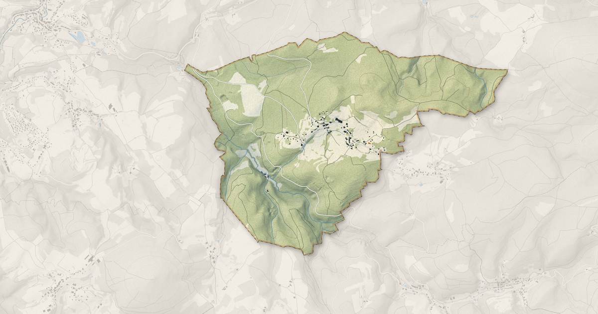 Portrait cartographique de Le Puid : relief, eau, forêts, bâti et voies, calculés à partir des données de l'IGN
