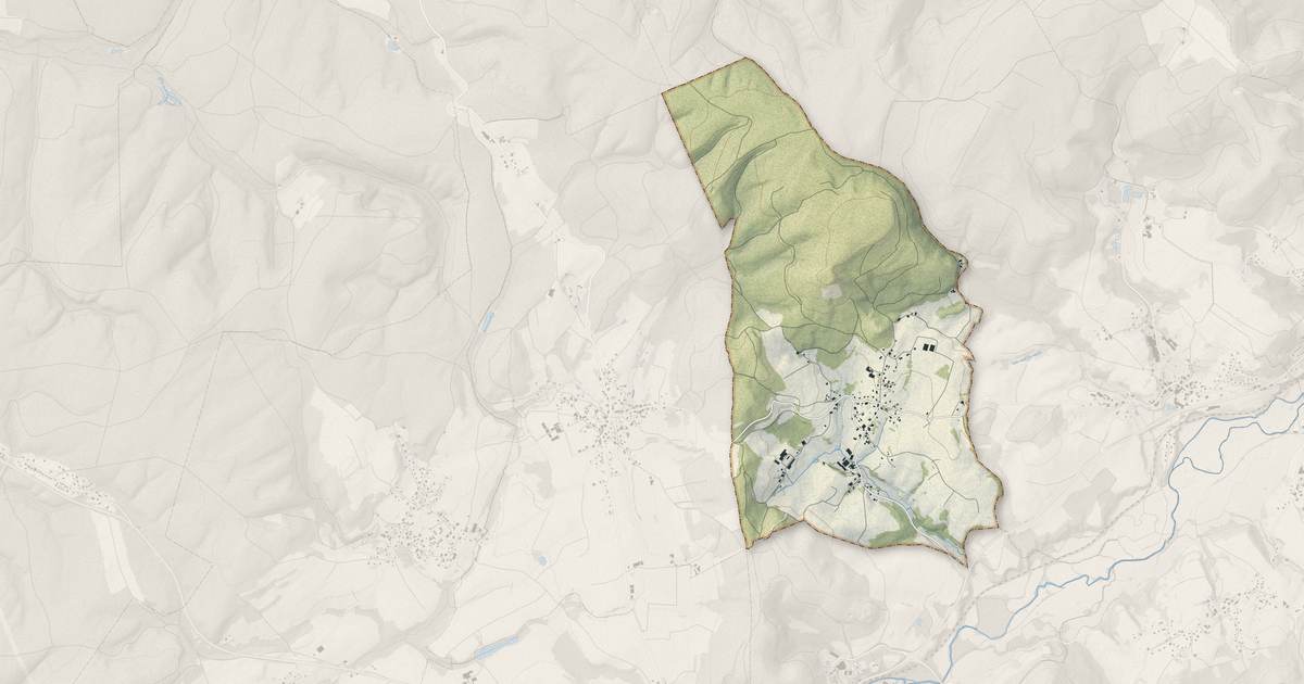 Portrait cartographique de Le Roulier : relief, eau, forêts, bâti et voies, calculés à partir des données de l'IGN