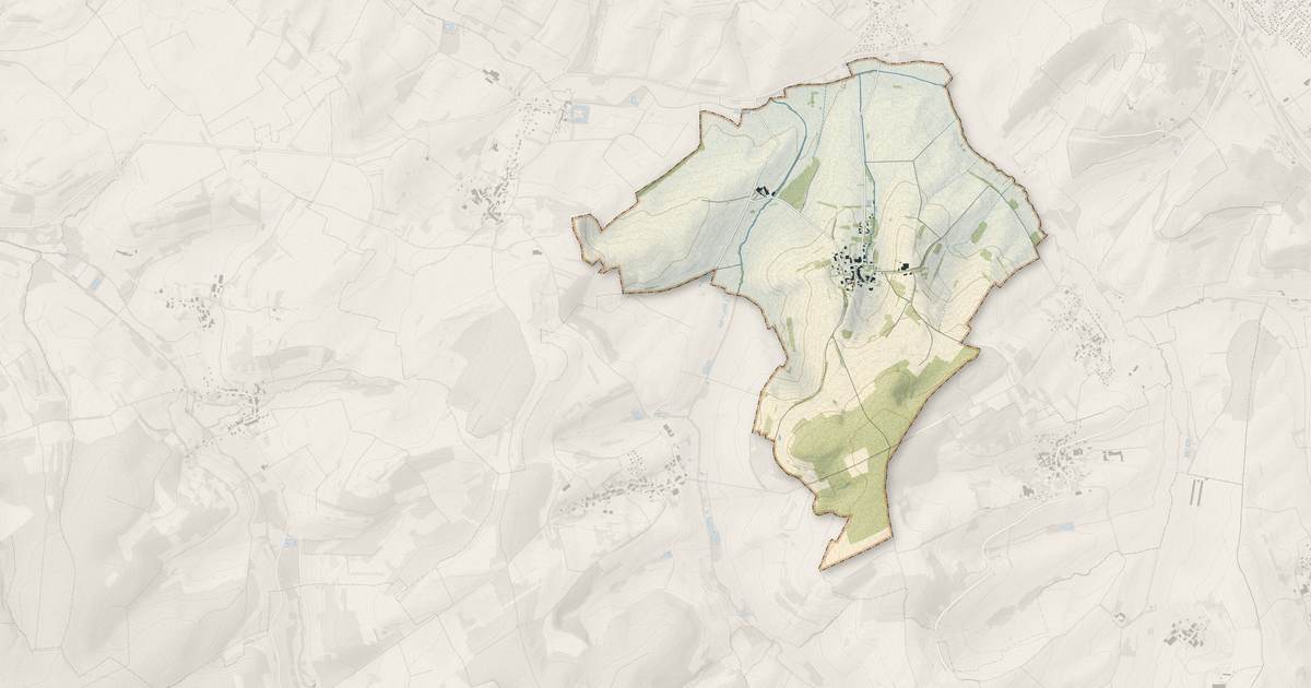 Portrait cartographique de Rugney : relief, eau, forêts, bâti et voies, calculés à partir des données de l'IGN
