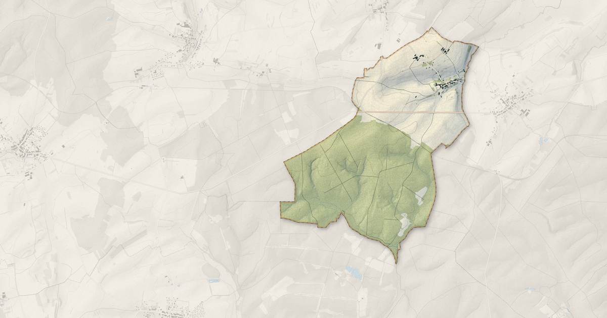 Portrait cartographique de Saint-Genest : relief, eau, forêts, bâti et voies, calculés à partir des données de l'IGN