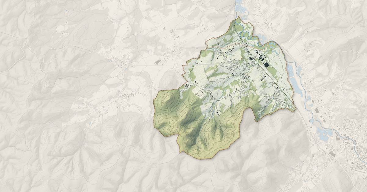 Portrait cartographique de Saint-Michel-sur-Meurthe : relief, eau, forêts, bâti et voies, calculés à partir des données de l'IGN