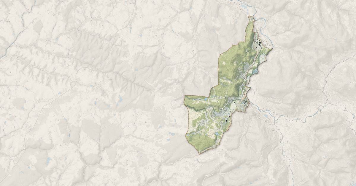 Portrait cartographique de Saint-Nabord : relief, eau, forêts, bâti et voies, calculés à partir des données de l'IGN