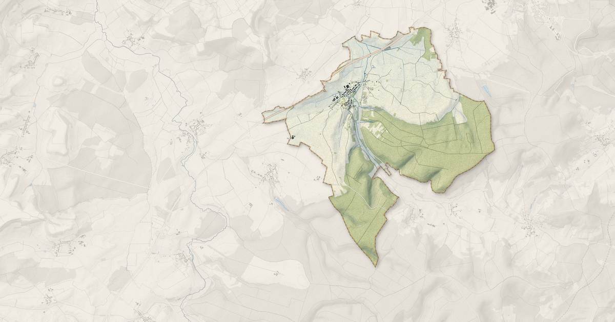 Portrait cartographique de Saint-Ouen-lès-Parey : relief, eau, forêts, bâti et voies, calculés à partir des données de l'IGN