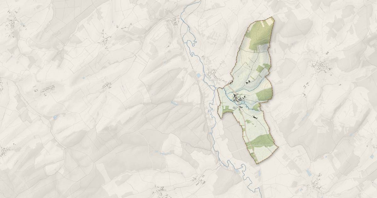 Portrait cartographique de Saint-Pierremont : relief, eau, forêts, bâti et voies, calculés à partir des données de l'IGN
