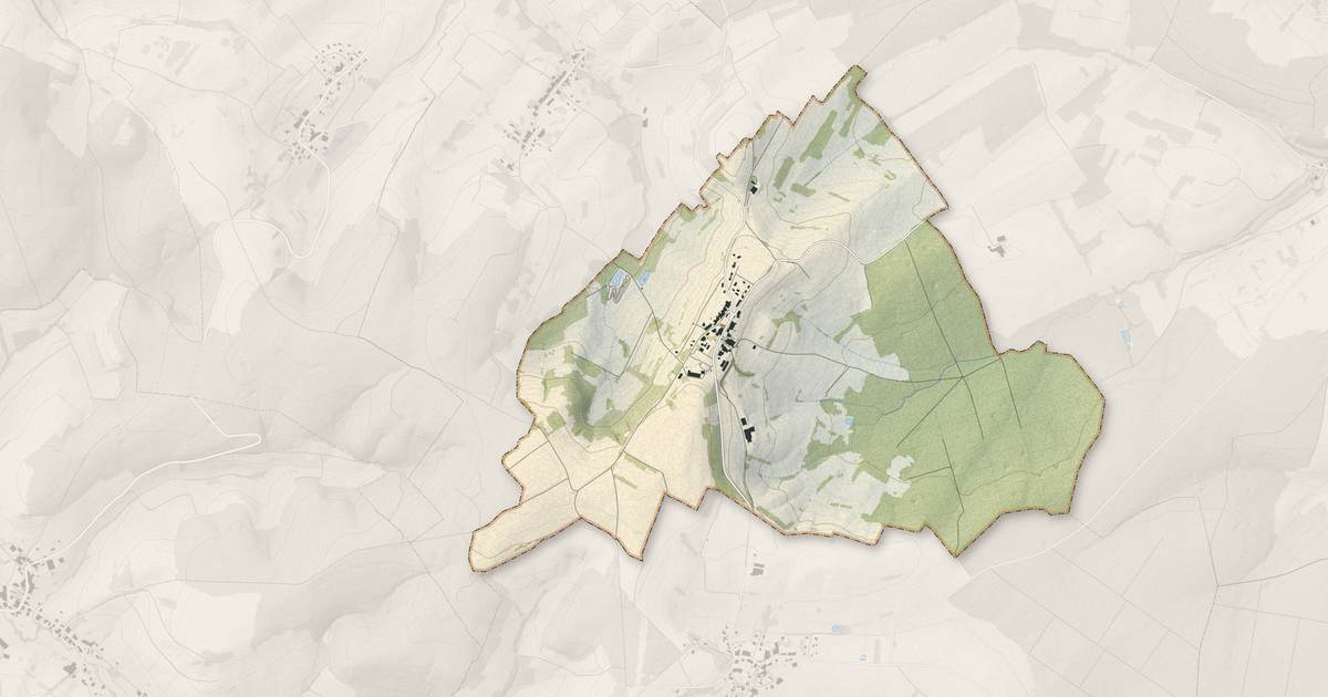 Portrait cartographique de Saint-Vallier : relief, eau, forêts, bâti et voies, calculés à partir des données de l'IGN