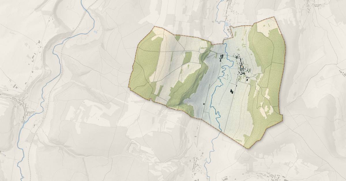 Portrait cartographique de Sartes : relief, eau, forêts, bâti et voies, calculés à partir des données de l'IGN