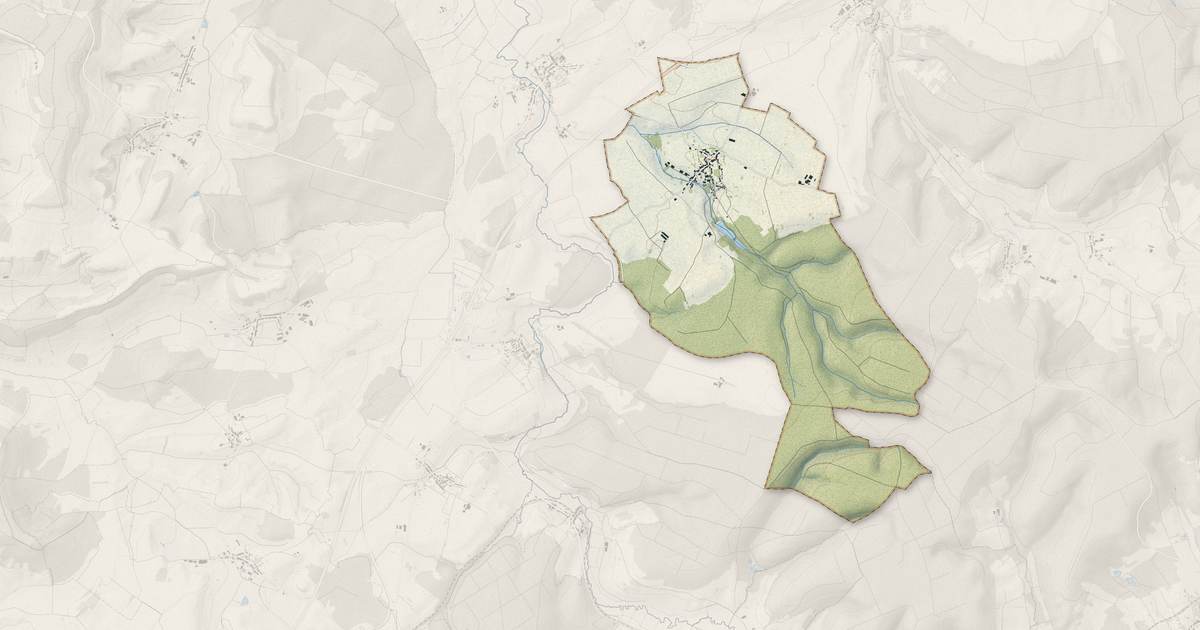 Portrait cartographique de Sauville : relief, eau, forêts, bâti et voies, calculés à partir des données de l'IGN