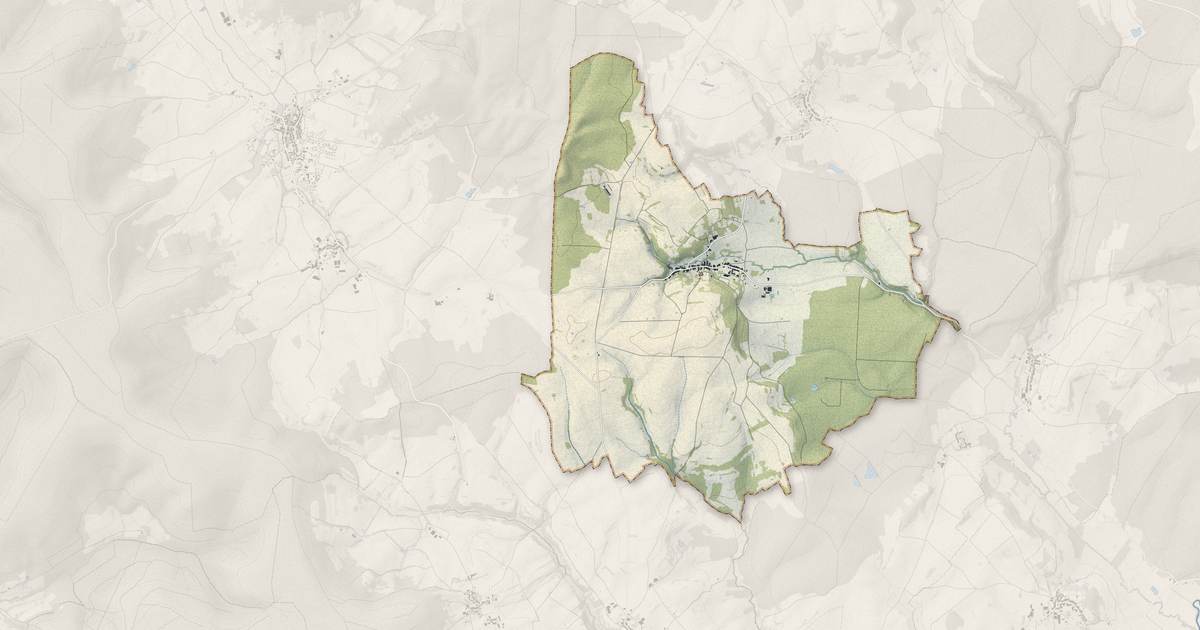 Portrait cartographique de Serécourt : relief, eau, forêts, bâti et voies, calculés à partir des données de l'IGN